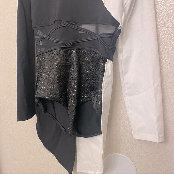 Weissman dance costume white black ring master tux Ring-A-Ding-Ding 14573 SA - Picture 3 of 12